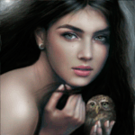 99px.ru аватар Темноволосая девушка с совенком в руке