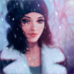 99px.ru аватар Девушка стоит под снегопадом
