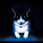 99px.ru аватар Кот сидит за ноутбуком и слушает музыку