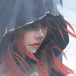 99px.ru аватар Девушка в капюшоне, art by wlop