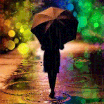 Аватар Девушка с зонтиком стоит под дождем