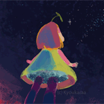 Аватар Девочка смотрит в небо на сияющую звезду, by Kyoukaraa