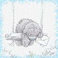 99px.ru аватар Плюшевый мишка лежит на качелях с письмом (I miss you / я скучаю по тебе)