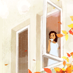 99px.ru аватар Девушка с кружкой смотрит в открытое окно