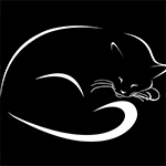 Аватар Спящий черный кот