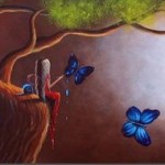 Аватар Девочка сидит на дереве и рядом пролетают бабочки, ву Shawna Erback