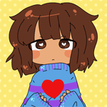 Аватар Фриск / Frisk из игры Undertale с красным сердечком
