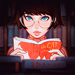 Аватар Девушка в очках читает книгу