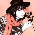 99px.ru аватар Девушка в шляпе и с розой в руке, ву Кувшинов Илья