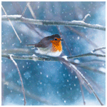 99px.ru аватар Птичка на ветке дерева под падающим снегом