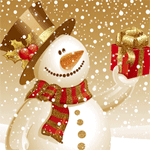99px.ru аватар Снеговик с подарком под снегом