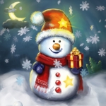 99px.ru аватар Милый одетый снеговик с подарком