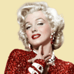 99px.ru аватар Мерилин Монро в красивом красном платье и в украшениях
