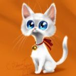 99px.ru аватар Белый котенок с поздравлениями, (С Новым годом), by Anna-Poli