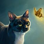 99px.ru аватар Котенок смотрит на бабочку, by alaxendra