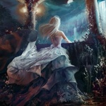 99px.ru аватар Девушка в красивом платье смотрит на водопад