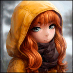 99px.ru аватар Рыжеволосая девочка в куртке с капюшоном стоит под дождем