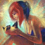 99px.ru аватар Девочка с кошкой, by guillembe
