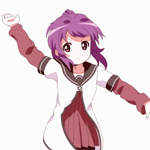 Аватар Аяно Сугиура / Ayano Sugiura из аниме Лилии на ветру / Юру Юри / Yuru Yuri жестикулирует