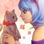 99px.ru аватар Девушка с котенком, by lilmellany