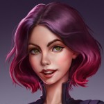 Аватар Девушка с фиолетовыми волосами