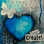 99px.ru аватар Возле лужи в форме сердца бумажная бабочка и подпись Just Create!