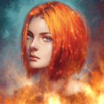 99px.ru аватар Рыжеволосая девушка с голубыми глазами, by Tiraowl