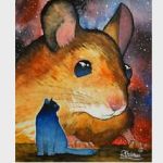 99px.ru аватар Синий котенок на фоне огромной мышки, ву raphaelvavasseur