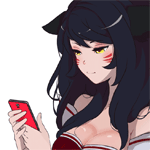 99px.ru аватар Ahri / Ари из игры Лига Легенд / League of Legends со смартфоном