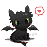 Аватар Ночная Фурия Беззубик / Toothless, Night Fury, из мультфильма: Как приручить дракона / How to Train Your Dragon / by hikariuta