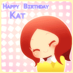 Аватар Девушка на разных фонах моргает / Happy Birthday Kat / С Днем Рождения Кэт / by Mikeinel