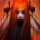 Аватар Рыжеволосая девушка с голубыми глазами, by thienbao