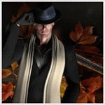 99px.ru аватар Элегантный мужчина в шляпе на фоне осенней листвы
