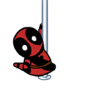 99px.ru аватар Дэдпул / Deadpool на шесте показывает свое мастерство