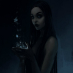 99px.ru аватар Девушка с черными волосами держит звезды в руках