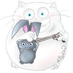 Аватар Кот приставил револьвер к виску кролика, by Kittyklawtv
