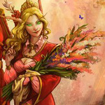 99px.ru аватар Эльфийка со светлыми волосами и с букетом цветов