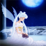 Аватар Принцесса Серенити / Princess Serenity гладит Луну / Luna из аниме Сейлор Мун / Sailor Moon