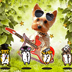 99px.ru аватар Собака в черных очках играет на гитаре а мыши танцуют