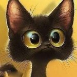 99px.ru аватар Смешной черный кот с огромными глазами