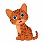 99px.ru аватар Полосатый рыжий котенок на белом фоне