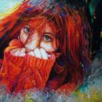 Аватар Девушка держит руки у лица, by bohomaz13
