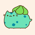 99px.ru аватар Бульбазавр / Bulbasaur из аниме Покемон / Pokemon в стиле кота Пушина