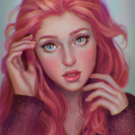 Аватар Девушка с красными волосами (serafleur art)