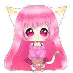 99px.ru аватар Девушка-кошка с розовыми волосами держит корзинку с клубникой, by PuffyPrincess