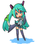 Аватар Вокалоид Хацунэ Мику / Vocaloid Hatsune Miku на белом фоне
