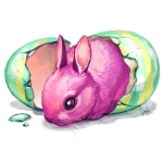 99px.ru аватар Розовый пасхальный кролик в разукрашенном яйце