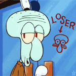 Аватар Сквидвард / Squidward стирает надпись Loser на стекле, момент из мультсериала Губка Боб Квадратные Штаны / SpongeBob SquarePants