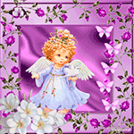 99px.ru аватар Куколка ангел в рамке из цветов и бабочек