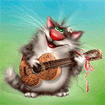 99px.ru аватар Серый кот играет на гитаре